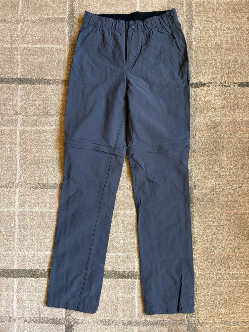 L.L. Bean Youth Size 16 Blue Gray Convertible Hiking Zip-Off Cargo Pants